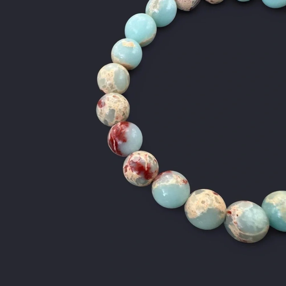 Imperial Jasper Gemstone Bead Bracelet 8mm